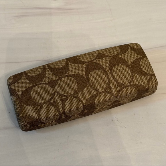 Coach Accessories - Coach Signature Monogram Hard Clamshell  Glasses Case with lens wipe - NEW